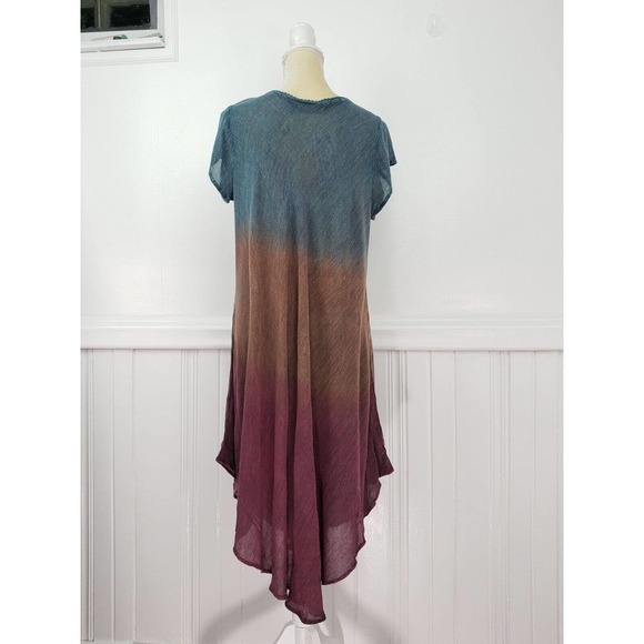 Just Cruising Dress Tent One Size Short Sleeve Tunic Earth Tones Brown Boho - Picture 4 of 8